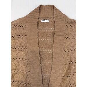 Cable Knit Cardigan Sweater Camel Pockets Womens Academia Cottagecore‎